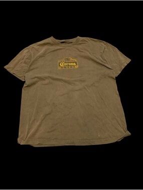 Corona Olive Green Short Sleeve Tee with Yellow Logo